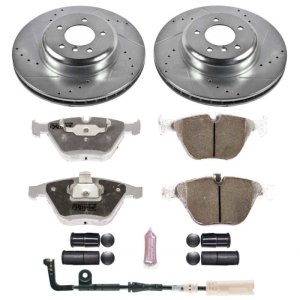 BMW 535i Brake Kit - Front - PowerStop - Drilled & Slotted Rotors + Carbon-Fiber Ceramic Pads - `08-`10