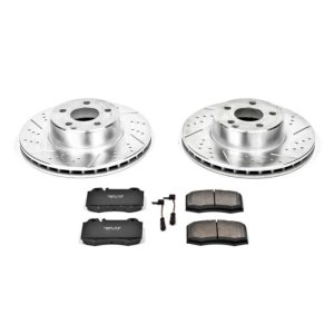 Mercedes-Benz CL500 Brake Kit - Front - PowerStop - Drilled & Slotted Rotors + Carbon-Fiber Ceramic Pads - `03-`06