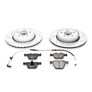 BMW 5 Series Brake Kit - Rear - PowerStop - Drilled & Slotted Rotors + Carbon-Fiber Ceramic Pads - `04-`05