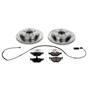 BMW 3 Series Brake Kit - Rear - PowerStop - Z23 Evolution Sport + Carbon-Fiber Ceramic Pads + Drilled & Slotted Rotors - `01-`05