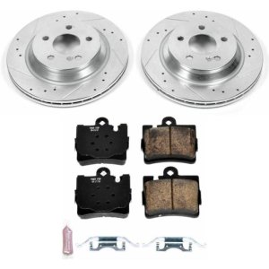 Mercedes-Benz S430 Brake Kit - Rear - PowerStop - Drilled & Slotted Rotors + Carbon-Fiber Ceramic Pads - `00-`02 Mercedes-Benz S430 Brake Kit - Rear - PowerStop - Drilled & Slotted Rotors + Carbon-Fiber Ceramic Pads - `00-`02