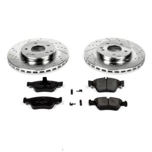 Mercedes-Benz C230 Brake Kit - Front - PowerStop - Z23 Evolution Sport with Drilled & Slotted Rotors + Carbon-Fiber Ceramic Pads - `99-`00 Mercedes-Benz C230 Brake Kit - Front - PowerStop - Z23 Evolution Sport with Drilled & Slotted Rotors + Carbon-Fiber Ceramic Pads - `99-`00