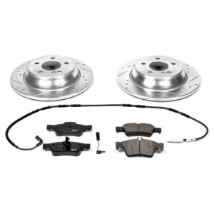 Mercedes-Benz S350 Brake Kit - Rear - PowerStop - Drilled & Slotted Rotors + Carbon-Fiber Ceramic Pads - 2006 Mercedes-Benz S350 Brake Kit - Rear - PowerStop - Drilled & Slotted Rotors + Carbon-Fiber Ceramic Pads - 2006
