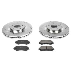 Nissan Maxima Brake Kit - Front - PowerStop - Drilled & Slotted Rotors + Carbon-Fiber Ceramic Pads - `09-`14