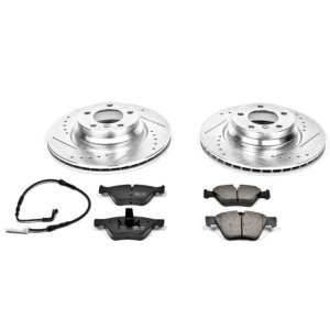 BMW 3 Series Brake Kit - Front - PowerStop - Drilled & Slotted Rotors + Carbon-Fiber Ceramic Pads - 2006
