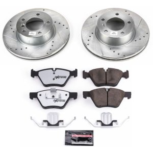 BMW 1 Series Brake Kit - Front - PowerStop - Drilled & Slotted Rotors + Carbon-Fiber Ceramic Pads - `08-`10