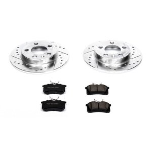 Audi TT Quattro Brake Kit - Rear - PowerStop - Drilled & Slotted Rotors + Carbon-Fiber Ceramic Pads - `00-`06