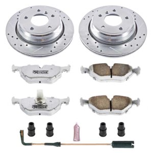 BMW 525i Brake Kit - Rear - PowerStop - Drilled & Slotted Rotors + Carbon-Fiber Ceramic Pads - `01-`03