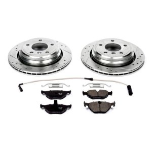 BMW 525i Brake Kit - Rear - PowerStop - Drilled & Slotted Rotors + Carbon-Fiber Ceramic Pads - `01-`03