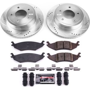 Ford E-150 Brake Kit - Rear - PowerStop - Drilled & Slotted Rotors + Carbon-Fiber Ceramic Pads - `04-`06 Ford E-150 Brake Kit - Rear - PowerStop - Drilled & Slotted Rotors + Carbon-Fiber Ceramic Pads - `04-`06