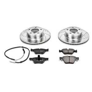 BMW 3 Series Brake Kit - Front - PowerStop - Drilled & Slotted Rotors + Carbon-Fiber Ceramic Pads - 2006