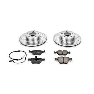 BMW 3 Series Brake Kit - Front - PowerStop - Drilled & Slotted Rotors + Carbon-Fiber Ceramic Pads - 2007