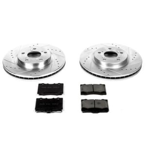 Acura RL Brake Kit - Front - PowerStop - Drilled & Slotted Rotors + Carbon-Fiber Ceramic Pads - `05-`12