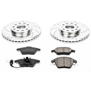 Audi A3 Brake Kit - Front - PowerStop - Z23 Evolution Sport + Drilled & Slotted Rotors + Carbon-Fiber Ceramic Pads - `10-`12 Audi A3 Brake Kit - Front - PowerStop - Z23 Evolution Sport + Drilled & Slotted Rotors + Carbon-Fiber Ceramic Pads - `10-`12