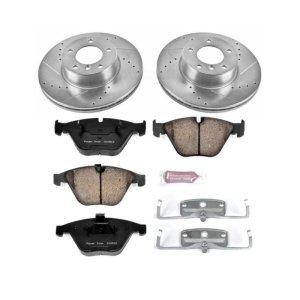 BMW 3 Series Brake Kit - Front - PowerStop - Drilled & Slotted Rotors + Carbon-Fiber Ceramic Pads - `09-`10