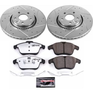 Land Rover LR2 Brake Pads + Rotors - Front - PowerStop - Drilled & Slotted Rotors + Z36 Truck & Tow Carbon-Fiber Ceramic Pads - `08-`15 Land Rover LR2 Brake Pads + Rotors - Front - PowerStop - Drilled & Slotted Rotors + Z36 Truck & Tow Carbon-Fiber Ceramic Pads - `08-`15