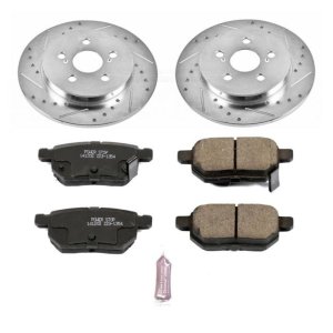 Pontiac Vibe Brake Kit - Rear - PowerStop - Drilled & Slotted Rotors + Carbon-Fiber Ceramic Pads - `09-`10 Pontiac Vibe Brake Kit - Rear - PowerStop - Drilled & Slotted Rotors + Carbon-Fiber Ceramic Pads - `09-`10