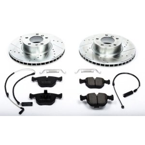 BMW 540i Brake Kit - Front - PowerStop - Drilled & Slotted Rotors + Carbon-Fiber Ceramic Pads - `97-`00