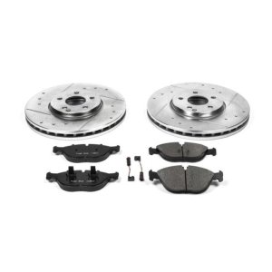Mercedes-Benz S430 Brake Kit - Front - PowerStop - Z23 Evolution Sport: Drilled & Slotted Rotors + Carbon-Fiber Ceramic Pads - `03-`06 Mercedes-Benz S430 Brake Kit - Front - PowerStop - Z23 Evolution Sport: Drilled & Slotted Rotors + Carbon-Fiber Ceramic Pads - `03-`06