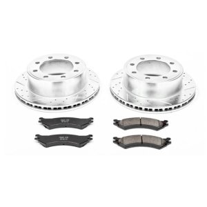 Ford E-150 Brake Kit - Rear - PowerStop - Drilled & Slotted Rotors + Carbon-Fiber Ceramic Pads - 2007 Ford E-150 Brake Kit - Rear - PowerStop - Drilled & Slotted Rotors + Carbon-Fiber Ceramic Pads - 2007