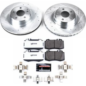 Mercedes-Benz CL500 Brake Kit - Front - PowerStop - Drilled & Slotted Rotors + Carbon-Fiber Ceramic Pads - `00-`03