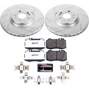 Mercedes-Benz ML55 AMG Brake Kit - Front - PowerStop - Z26 Street Warrior + Drilled & Slotted Rotors + Carbon-Fiber Ceramic Pads - `00-`03 Mercedes-Benz ML55 AMG Brake Kit - Front - PowerStop - Z26 Street Warrior + Drilled & Slotted Rotors + Carbon-Fiber Ceramic Pads - `00-`03