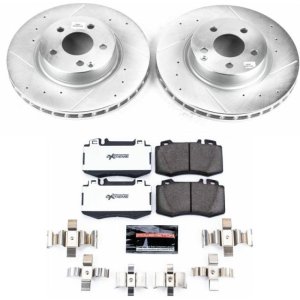 Mercedes-Benz E500 Brake Kit - Front - PowerStop - Z26 Street Warrior with Drilled & Slotted Rotors + Carbon-Fiber Ceramic Pads - `03-`06 Mercedes-Benz E500 Brake Kit - Front - PowerStop - Z26 Street Warrior with Drilled & Slotted Rotors + Carbon-Fiber Ceramic Pads - `03-`06