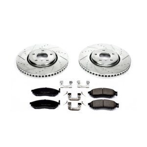Infiniti FX35 Brake Kit - Front - PowerStop - Drilled & Slotted Rotors + Carbon-Fiber Ceramic Pads - `05-`12
