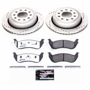 Lincoln Town Car Brake Kit - Rear - PowerStop - Drilled & Slotted Rotors + Carbon-Fiber Ceramic Pads - `03-`11 Lincoln Town Car Brake Kit - Rear - PowerStop - Drilled & Slotted Rotors + Carbon-Fiber Ceramic Pads - `03-`11