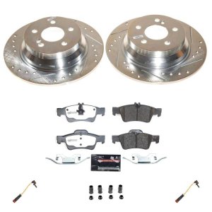 Mercedes-Benz E320 Brake Kit - Rear - PowerStop - Drilled & Slotted Rotors + Carbon-Fiber Ceramic Pads - `03-`09 Mercedes-Benz E320 Brake Kit - Rear - PowerStop - Drilled & Slotted Rotors + Carbon-Fiber Ceramic Pads - `03-`09
