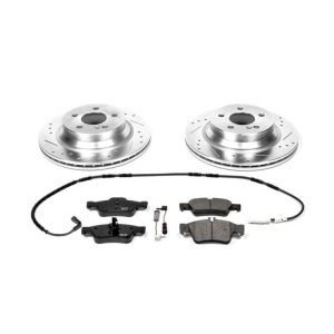 Mercedes-Benz E350 Brake Kit - Rear - PowerStop - Drilled & Slotted Rotors + Carbon-Fiber Ceramic Pads - 2006 Mercedes-Benz E350 Brake Kit - Rear - PowerStop - Drilled & Slotted Rotors + Carbon-Fiber Ceramic Pads - 2006