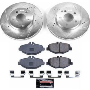 Mercedes-Benz E320 Brake Kit - Front - PowerStop - Drilled & Slotted Rotors + Carbon-Fiber Ceramic Pads - `03-`05 Mercedes-Benz E320 Brake Kit - Front - PowerStop - Drilled & Slotted Rotors + Carbon-Fiber Ceramic Pads - `03-`05