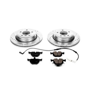 BMW 5 Series Brake Kit - Rear - PowerStop - Drilled & Slotted Rotors + Carbon-Fiber Ceramic Pads - `04-`07