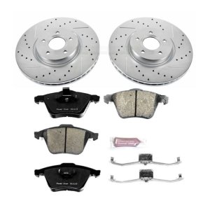 Volvo C70 Brake Kit - Front - PowerStop - Drilled & Slotted Rotors + Carbon-Fiber Ceramic Pads - `06-`13