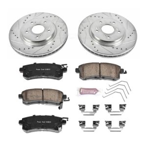 Honda Crosstour Brake Kit - Front - PowerStop - Drilled & Slotted Rotors + Carbon-Fiber Ceramic Pads - `12-`15 Honda Crosstour Brake Kit - Front - PowerStop - Drilled & Slotted Rotors + Carbon-Fiber Ceramic Pads - `12-`15