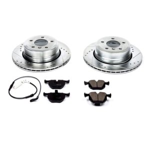 BMW 535i Brake Kit - Rear - PowerStop - Drilled & Slotted Rotors + Carbon-Fiber Ceramic Pads - `09-`10