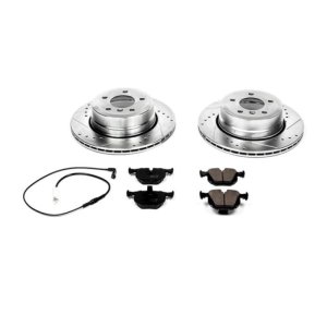 BMW 535i Brake Kit - Rear - PowerStop - Drilled & Slotted Rotors + Carbon-Fiber Ceramic Pads - `09-`10