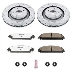 Chrysler 200 Brake Kit - Front - PowerStop - Drilled & Slotted Rotors + Carbon-Fiber Ceramic Pads - `13-`14 Chrysler 200 Brake Kit - Front - PowerStop - Drilled & Slotted Rotors + Carbon-Fiber Ceramic Pads - `13-`14