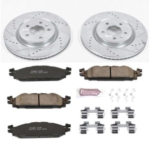 Ford Explorer Brake Kit - Front - PowerStop - Drilled & Slotted Rotors + Carbon-Fiber Ceramic Pads - `11-`19 Ford Explorer Brake Kit - Front - PowerStop - Drilled & Slotted Rotors + Carbon-Fiber Ceramic Pads - `11-`19