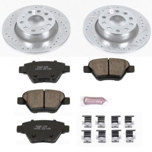 Audi A3 Brake Kit - Rear - PowerStop - Drilled & Slotted Rotors + Carbon-Fiber Ceramic Pads - `10-`12 Audi A3 Brake Kit - Rear - PowerStop - Drilled & Slotted Rotors + Carbon-Fiber Ceramic Pads - `10-`12