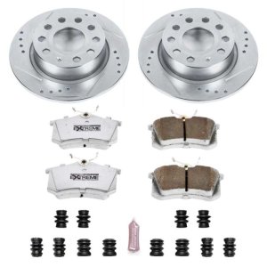 Audi A3 Brake Kit - Rear - PowerStop - Drilled & Slotted Rotors + Carbon-Fiber Ceramic Pads - `10-`13 Audi A3 Brake Kit - Rear - PowerStop - Drilled & Slotted Rotors + Carbon-Fiber Ceramic Pads - `10-`13