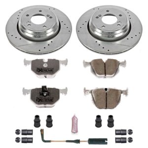 BMW M5 Brake Kit - Rear - PowerStop - Drilled & Slotted Rotors + Carbon-Fiber Ceramic Pads - `00-`03