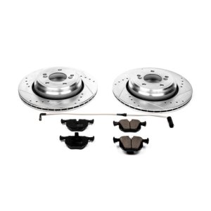 BMW M5 Brake Kit - Rear - PowerStop - Drilled & Slotted Rotors + Carbon-Fiber Ceramic Pads - `00-`03