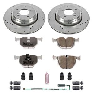 BMW M3 Brake Kit - Rear - PowerStop - Drilled & Slotted Rotors + Carbon-Fiber Ceramic Pads - `01-`06