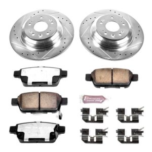 Acura TL Brake Kit - Rear - PowerStop - Drilled & Slotted Rotors + Carbon-Fiber Ceramic Pads - `09-`14
