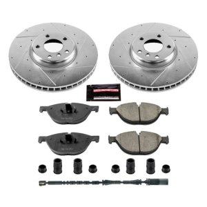 BMW 535i Brake Kit - Front - PowerStop - Drilled & Slotted Rotors + Carbon-Fiber Ceramic Pads - `10-`17