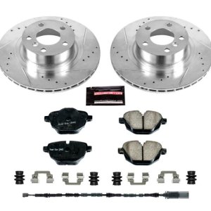 BMW X4 Brake Kit - Rear - PowerStop - Drilled & Slotted Rotors + Carbon-Fiber Ceramic Pads - `15-`18