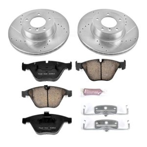 BMW 3 Series Brake Kit - Front - PowerStop - Drilled & Slotted Rotors + Carbon-Fiber Ceramic Pads - `11-`13