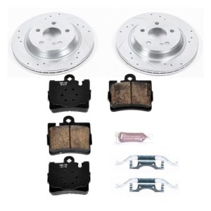 Mercedes-Benz CL500 Brake Kit - Rear - PowerStop - Drilled & Slotted Rotors + Carbon-Fiber Ceramic Pads - `00-`03