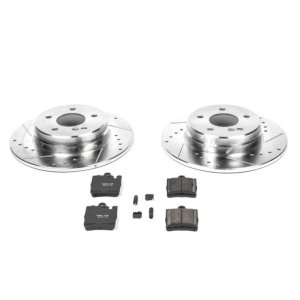 Mercedes-Benz E430 Brake Kit - Rear - PowerStop - Drilled & Slotted Rotors + Carbon-Fiber Ceramic Pads - `01-`02 Mercedes-Benz E430 Brake Kit - Rear - PowerStop - Drilled & Slotted Rotors + Carbon-Fiber Ceramic Pads - `01-`02
